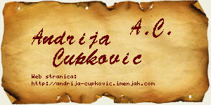 Andrija Čupković vizit kartica